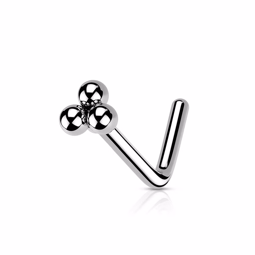 Nässmycke "L-böjd" kirurgiskt stål 1.0mm - triangelkluster