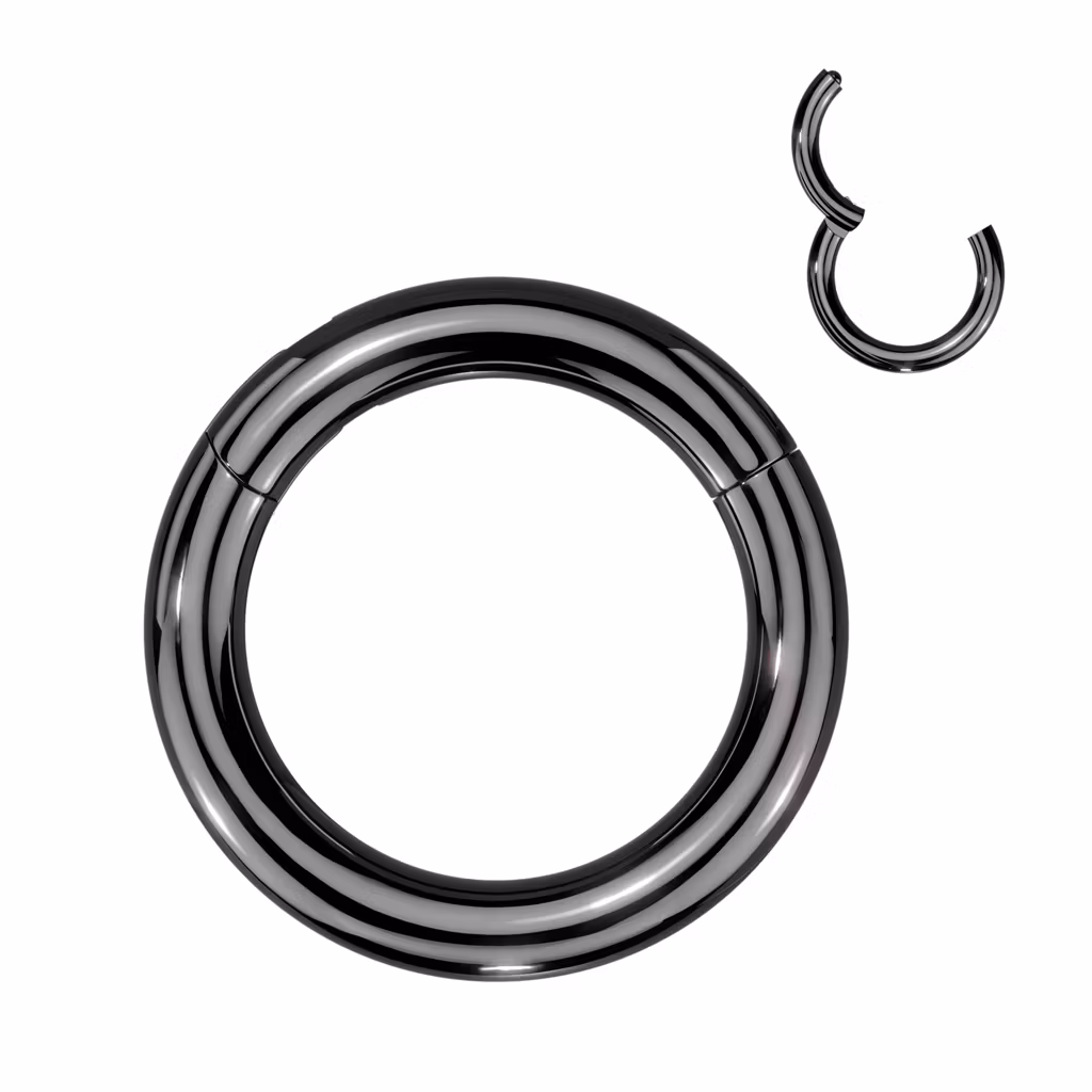 Handpolerad PVD-pläterad titanium clicker ring med gångjärn 2.5mm