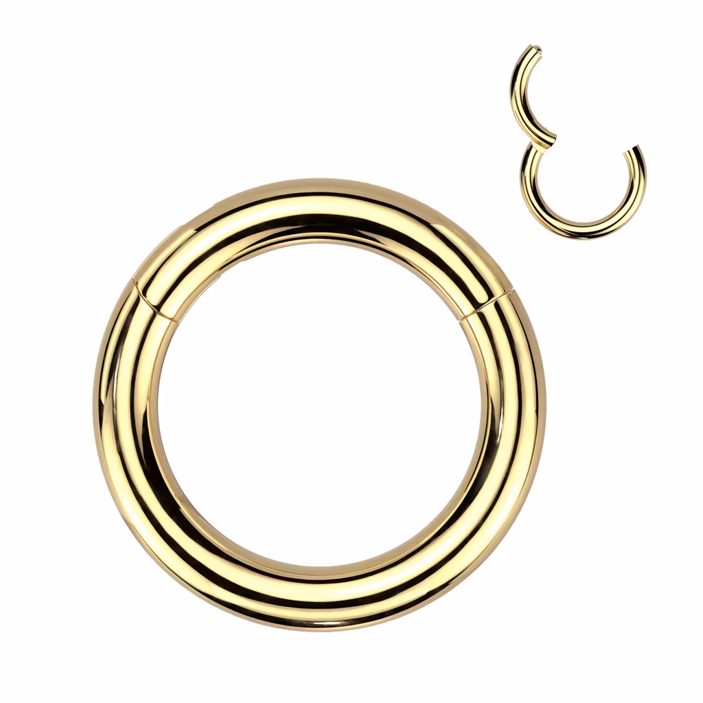 Handpolerad PVD-pläterad titanium clicker ring med gångjärn 2.5mm