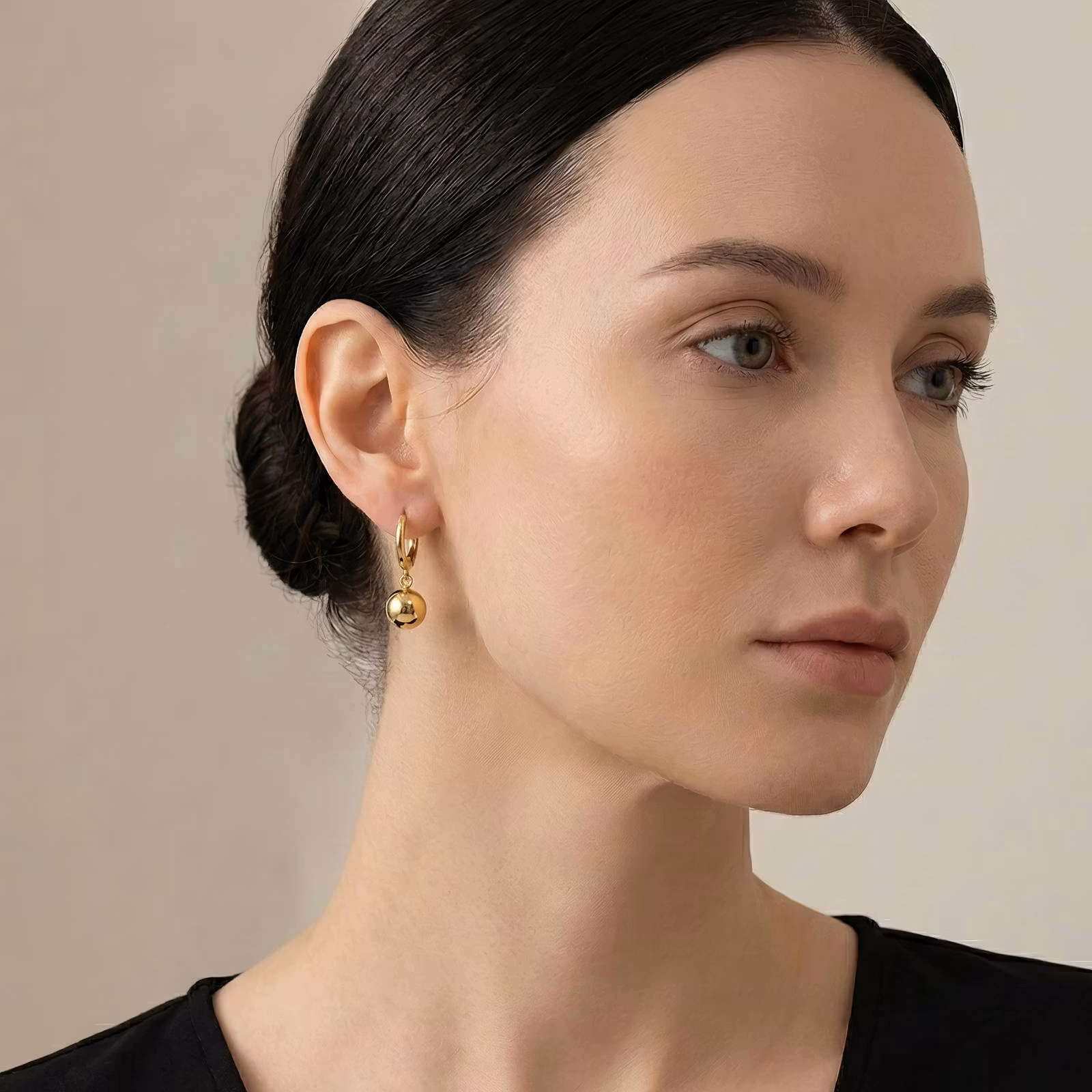 "Amber drop" - 18K Guldpläterat örhänge med CZ