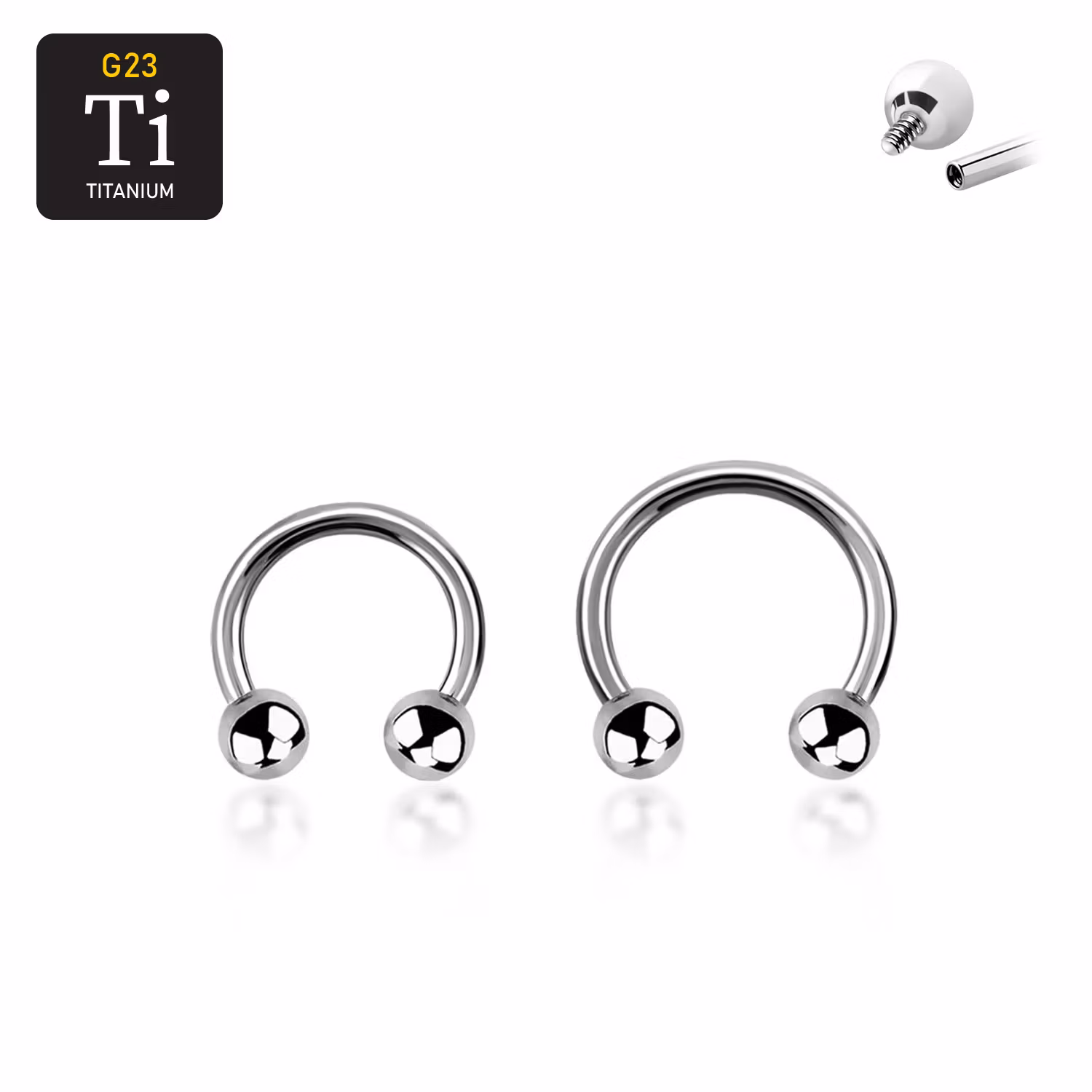 Titanium CBR invändigt gängad 1.2mm med 4mm kulor
