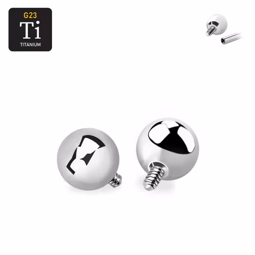 5mm kula i titanium - för invändigt gängad stav 1.2mm (lös del)