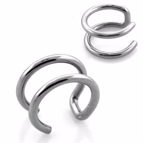 Fake "clip on" smycke med dubbla ringar 1.6mm Fake Helix Örhänge