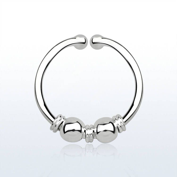 Fake Septum i 925 silver - 3 wire 2 bollar design