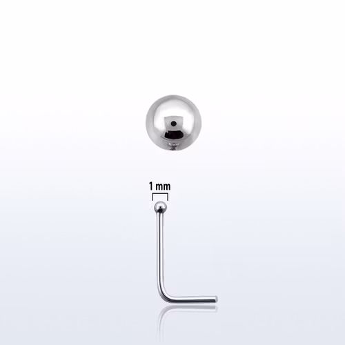 Nässmycke i silver 0.6mm med 1mm boll