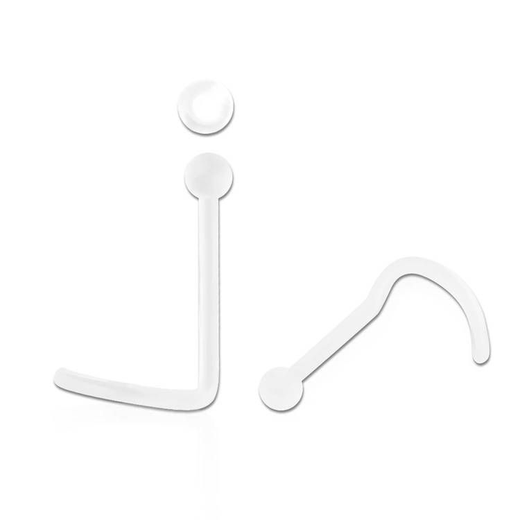 Retainer för näspiercing "Nose Screw" klar BIO-Flex
