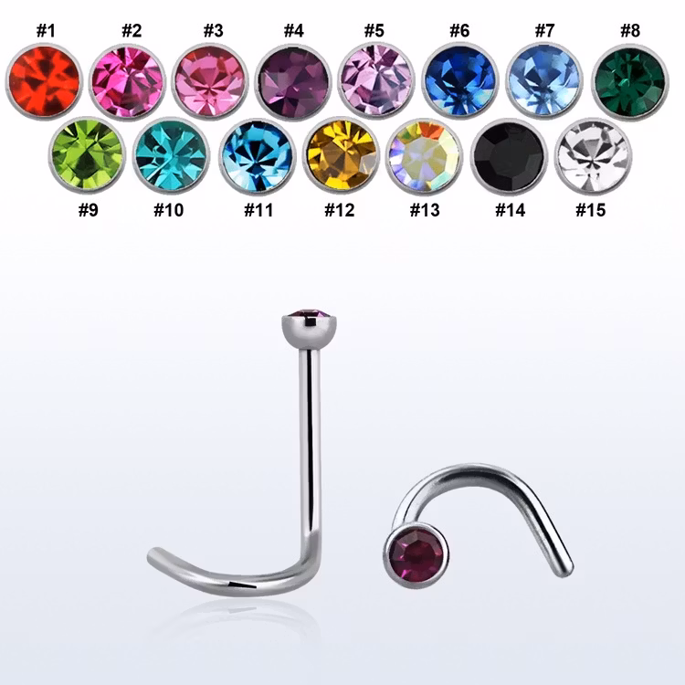 Nässmycke "Nose Screw" 0.8mm med crystal