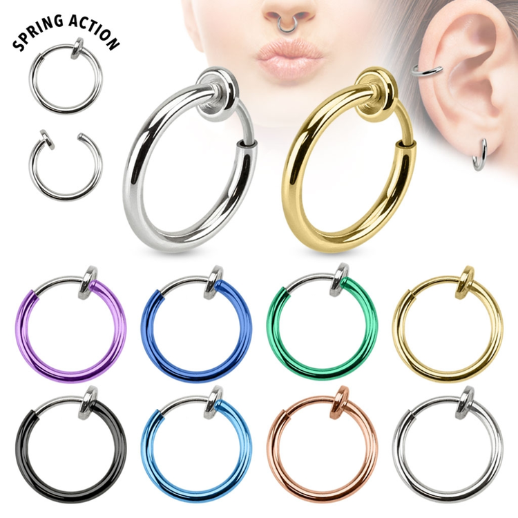 Fakepiercing - Ring med fjäderstängning