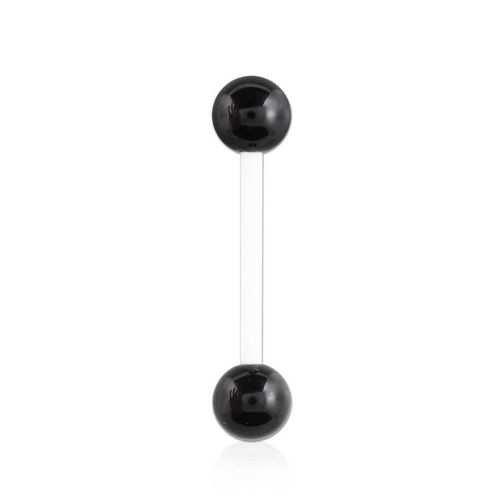 Barbell / Tungstav Akryl (vit stav/svarta kulor)