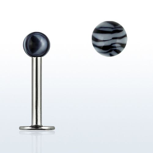 Labret / Monroe 1.2mm med 3mm zebrakula (8mm)
