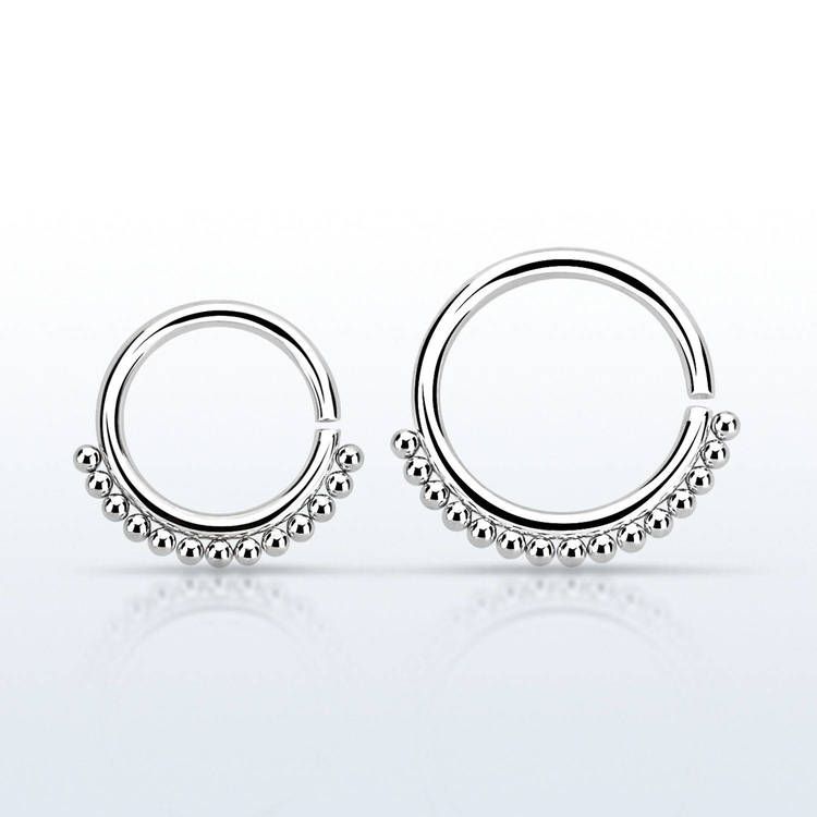 Sömlös ring med bollar 1.2mm kirurgiskt stål
