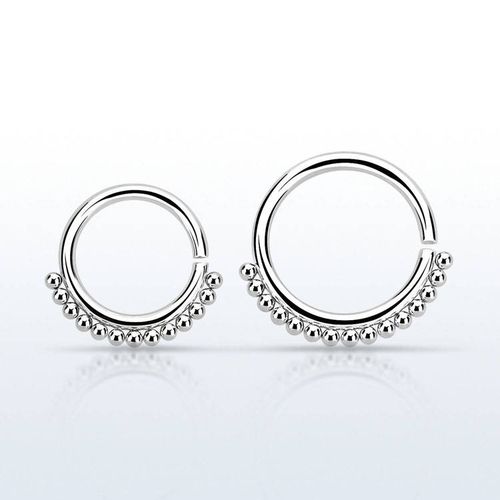 Sömlös ring med bollar 1.2mm kirurgiskt stål