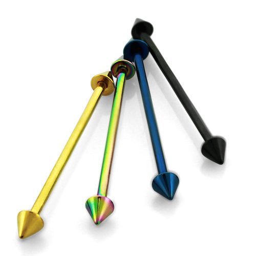 Industrial barbell i 316L kirurgiskt stål 1.6mm med 4mm koner