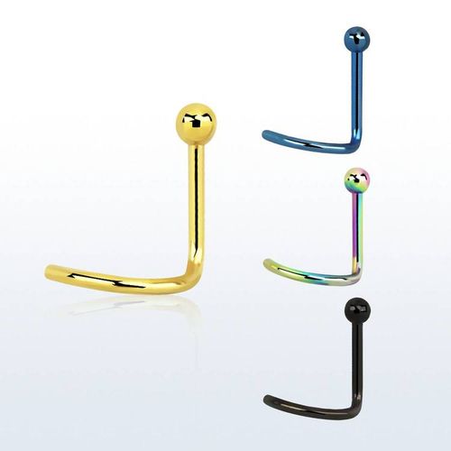 Nässmycke "Nose Screw" i PVD-pläterad kirurgiskt stål 0.8mm med 2mm boll