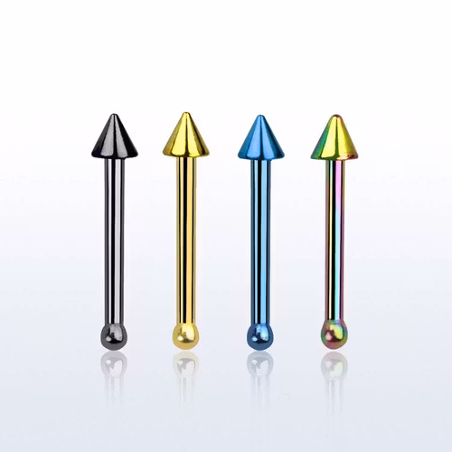 Eloxerad Näspin "Nose Bone" 0.8mm med 2mm kon
