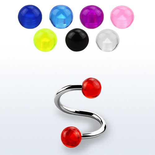 Spiral / Twister 1.6mm med 5mm akrylkulor