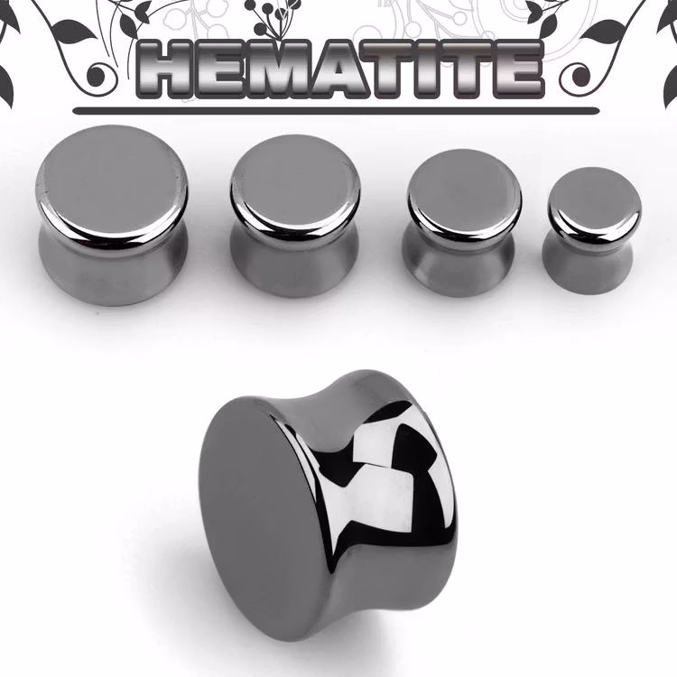 Hematit Double Flare Stenplugg