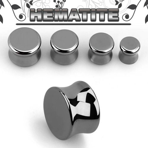 Hematit Double Flare Stenplugg