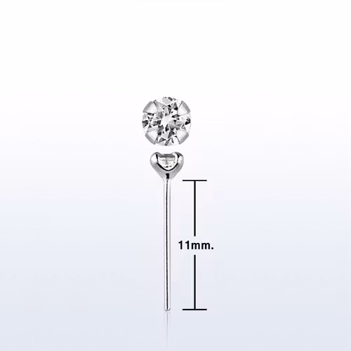 Näspin i 925-silver 0.6mm "böj själv" 2.5mm crystal