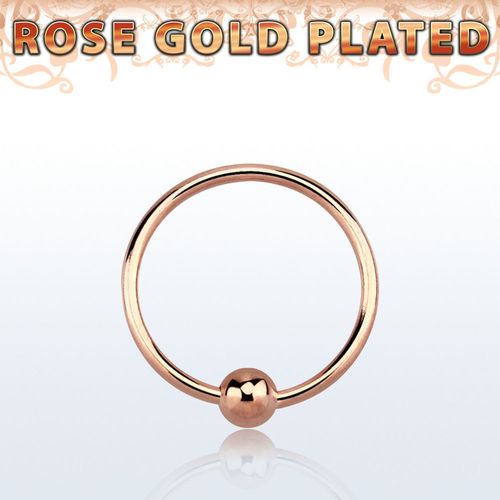 Näsring med kula 0.6mm Roséguldpläterad 925-silver (8mm)