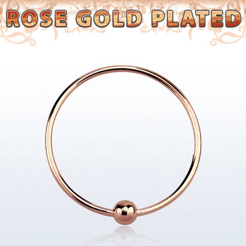 Näsring med kula 0.6mm Roséguldpläterad 925-silver (12mm)