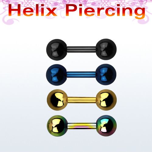 Eloxerad Helix Barbell 1.2mm med 4mm kulor