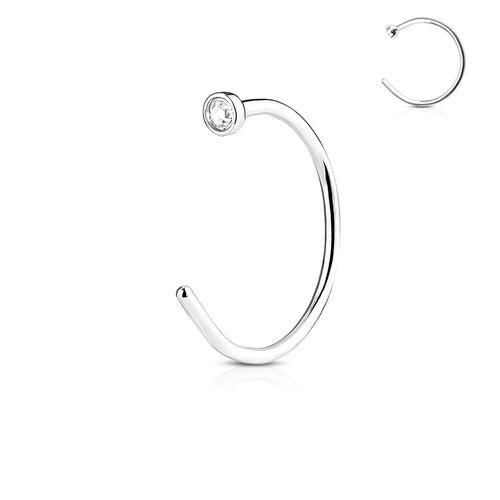 Nose Hoop med klar crystal