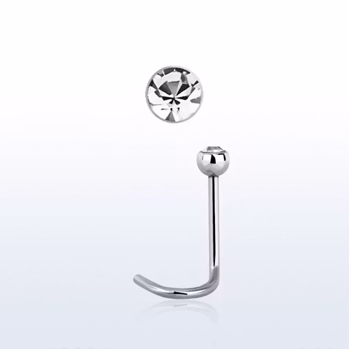 Nässmycke "Nose Screw" 0.8mm med 2.5mm klar crystal