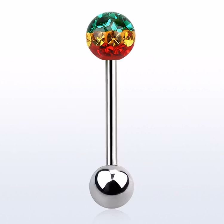 Barbell / Tungstav 1.6mm med 6mm rasta feridoboll