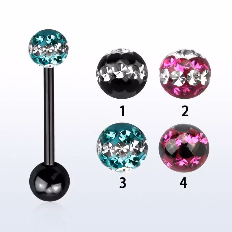 Barbell / tungstav svarteloxerad med 5mm feridoboll