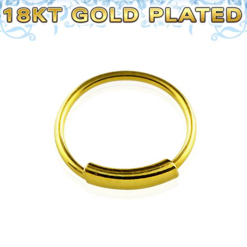 Näsring / sömlös ring i 925 silver med guldplätering 8mm