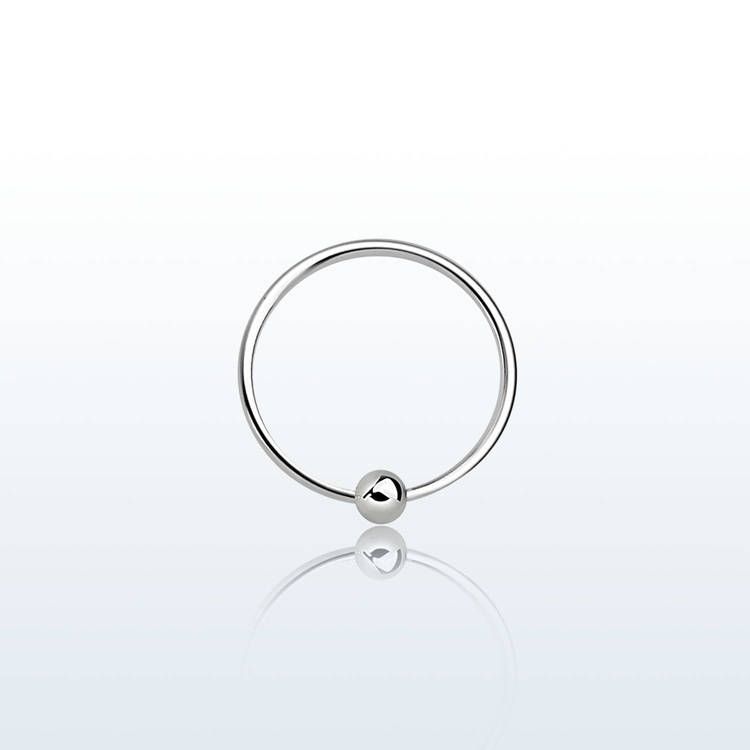 Näsring / ring med kula 925 silver 0.6mm 10mm