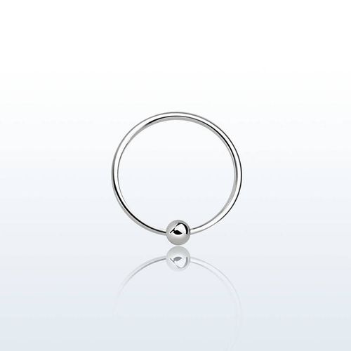 Näsring / ring med kula 925 silver 0.6mm 10mm