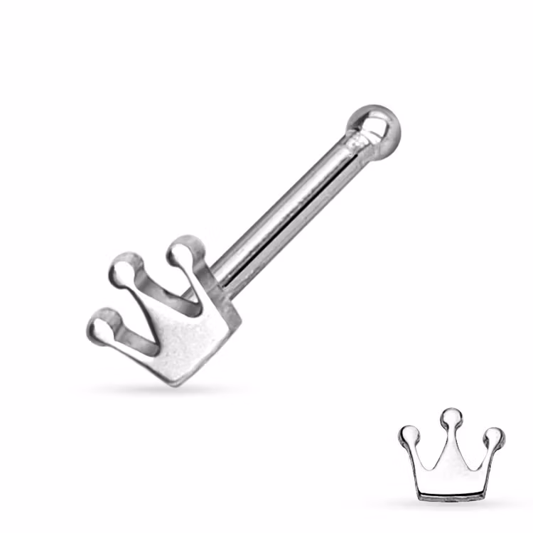 Näspin "nose bone" 0.8mm med krona