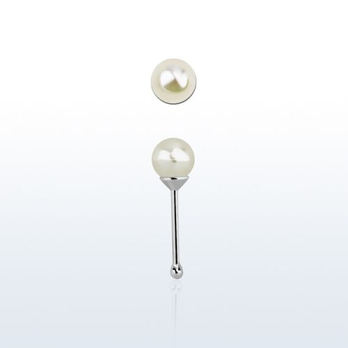 Näspin "Nose Bone" i 925 silver med 3mm pärla
