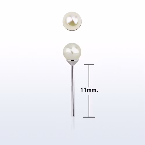 Näspin "Böj själv" i 925 silver med 3mm pärla