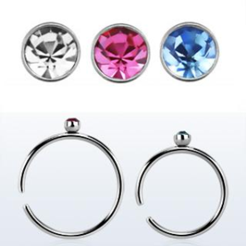 Näsring / nose hoop 0.8mm med crystal