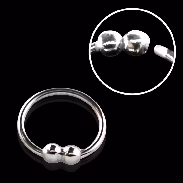 Näsring "Nose hoop" i 925 silver 2 kulor-design (8mm)