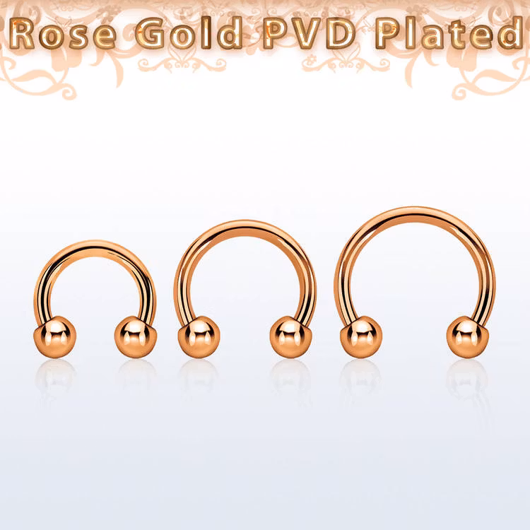 CBR 1.6mm med 4mm kulor roséguld