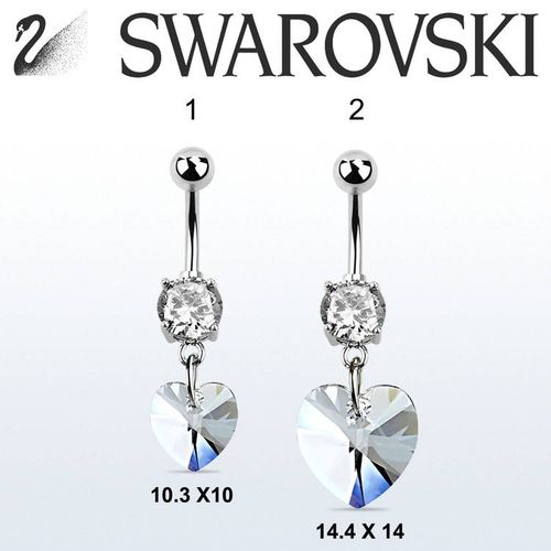 Navelsmycke med hjärtformad swarovskiⓇ crystal