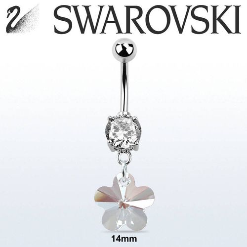 Navelsmycke med swarovskiⓇ blomma