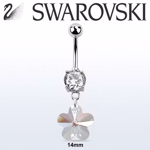 Navelsmycke med swarovskiⓇ blomma