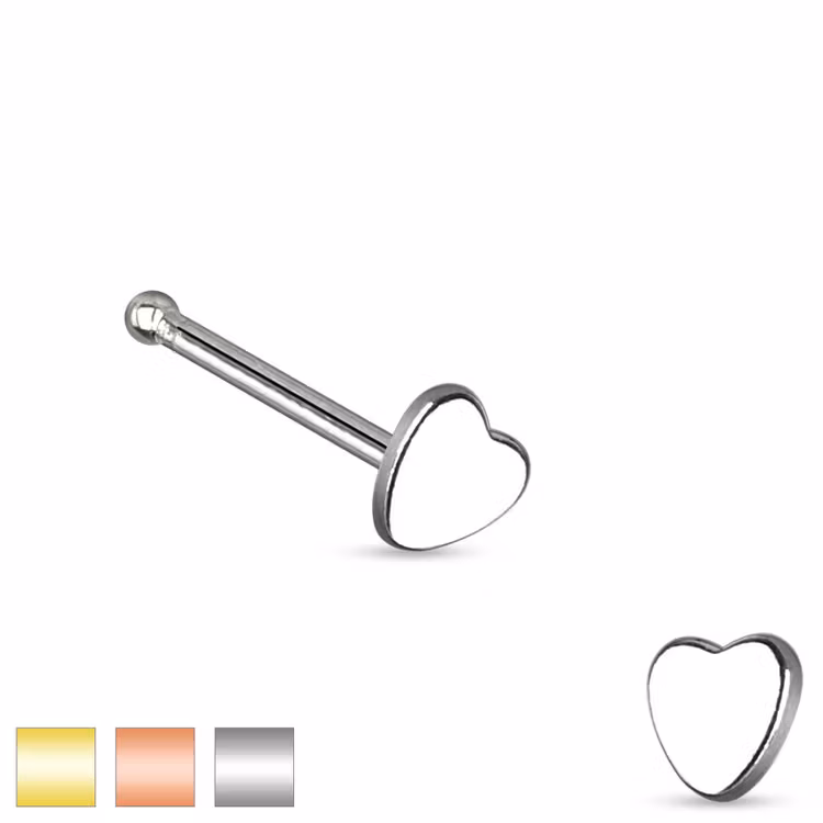 Näspin "Nose Bone" 0.8mm - Hjärta