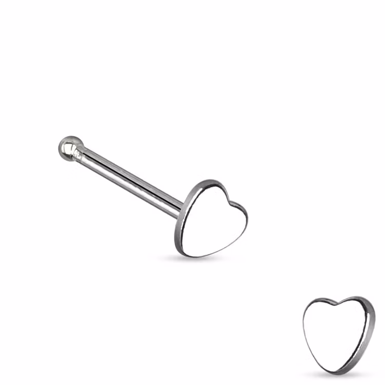 Näspin "Nose Bone" 0.8mm - Hjärta