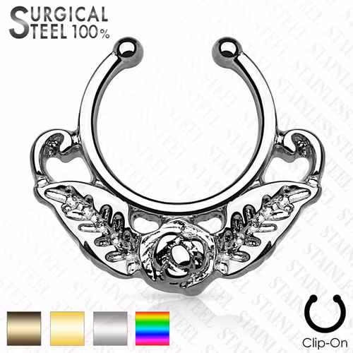 Fake septum / septum hanger rose with leaves
