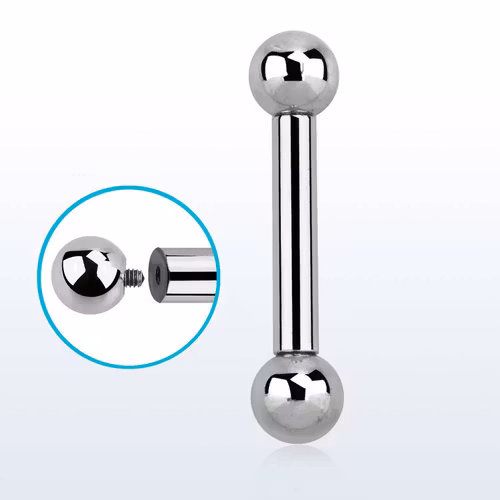 Invändigt gängad barbell 3mm med 6mm kulor