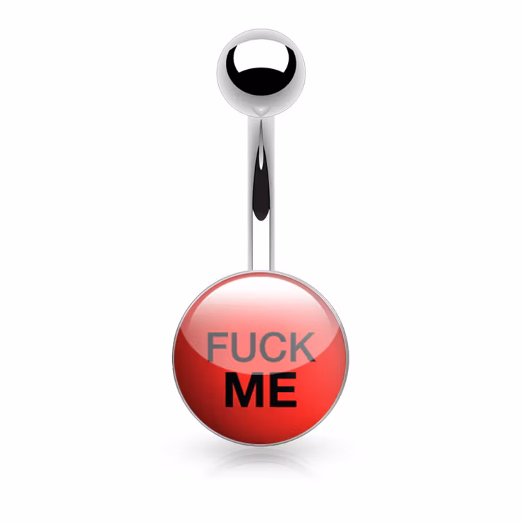 Navelsmycke 1.6mm med logo - "Fuck Me"
