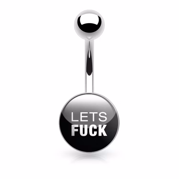 Navelsmycke 1.6mm med logo - "Lets Fuck"