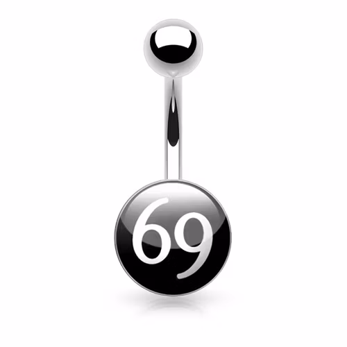 Navelsmycke 1.6mm med logo - "69 logo"