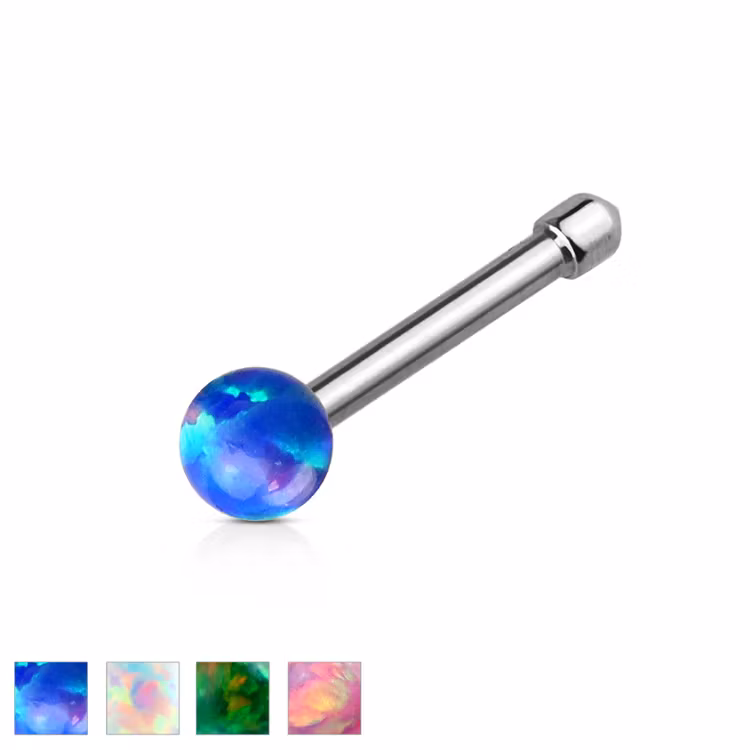 Näspin "Nose bone" - 2mm opalit